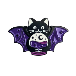 Batty Catty Cat Enamel Pin