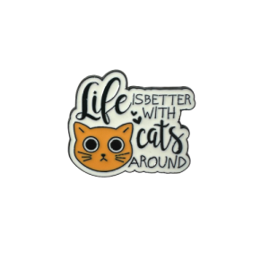 Life is Better with Cats Ginger Kitty Enamel Pin