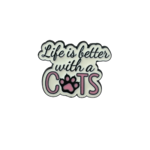 Life is Better with Cats Paw Print Enamel Pin