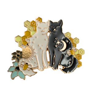 Star-Crossed Kitty Cats Enamel Pin