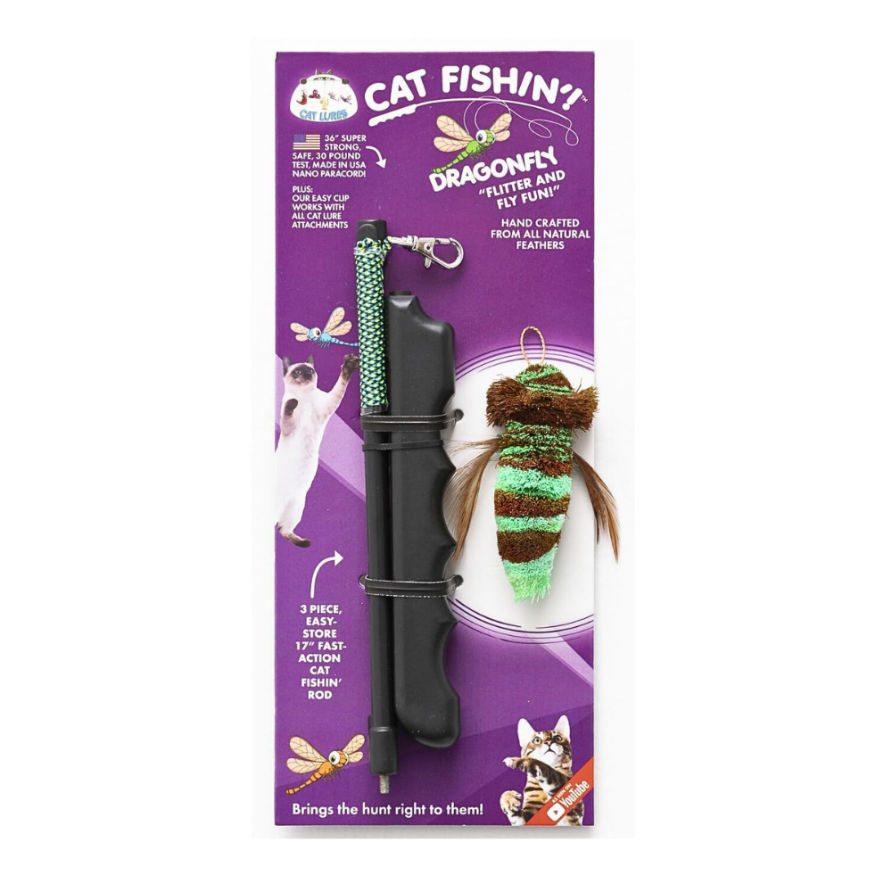 Cat Lures Cat Fishin’ Rod Teaser Toy – Dragonfly