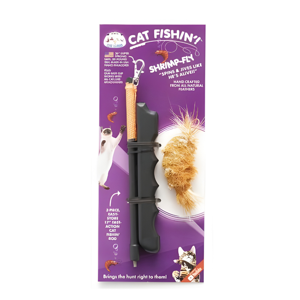 Cat Lures Cat Fishin’ Rod Teaser Toy – Shrimp-Fly