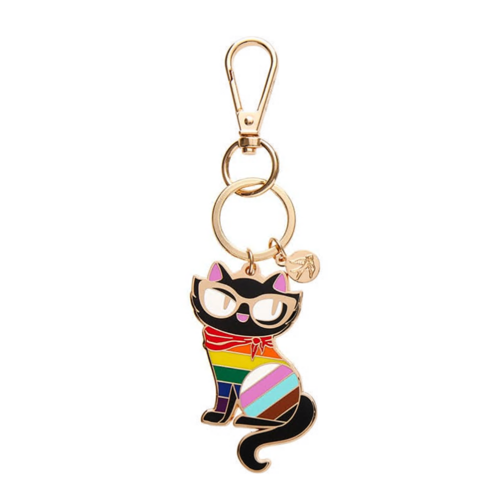 Erstwilder Elissa the Rainbow Cat Enamel Key Ring