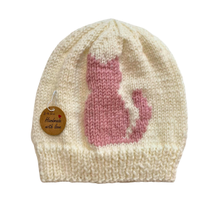 Baby Beanie with Pink Kitty