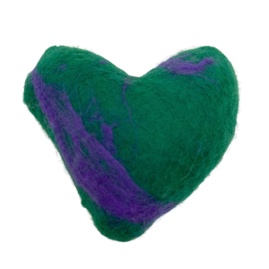 Green Felt Heart