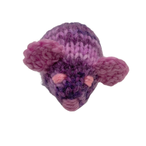 Small Purple Knitted Mouse